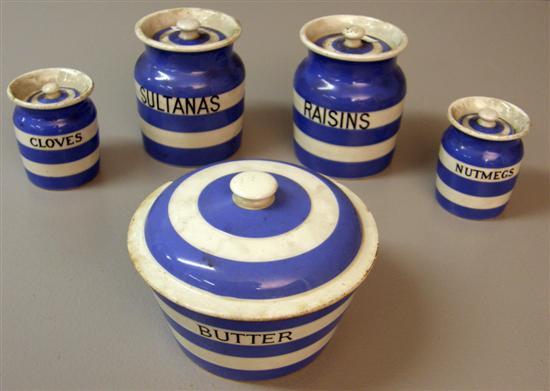 Appraisal: Five pieces of T G Green Cornish ware comprising Sultanas