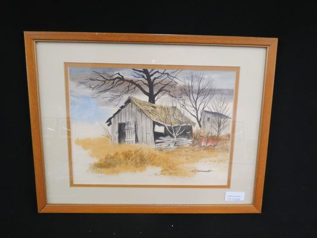 Appraisal: Larry Greenwalt watercolor remnants of an old farm X listed