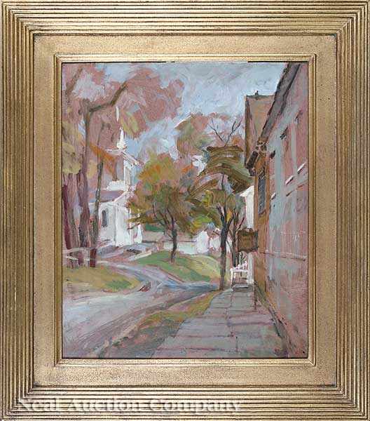 Appraisal: Jay Hall Connaway American - Village Church oil on masonite