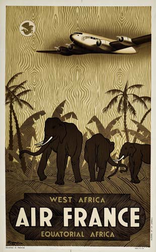 Appraisal: VINCENT GUERRA WEST AFRICA AIR FRANCE x inches Alepee et