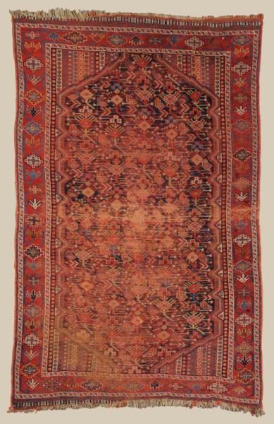 Appraisal: Persian Afshar Rug Description Early th Century Poor condition Size