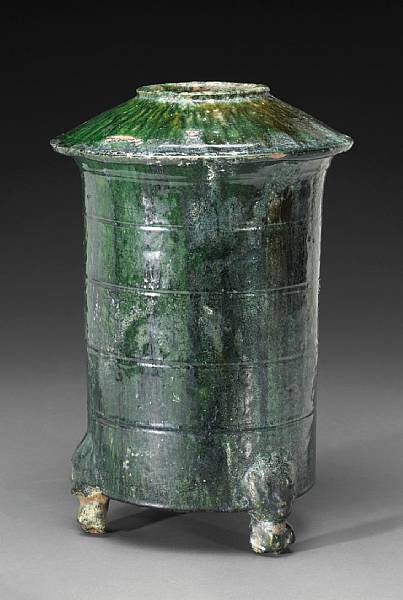 Appraisal: A Chinese lead glazed pottery model of a granary Han