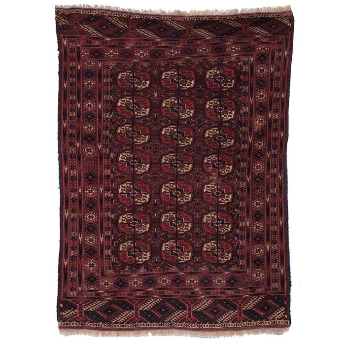 Appraisal: Bokhara rug c stylized floral design on a red field