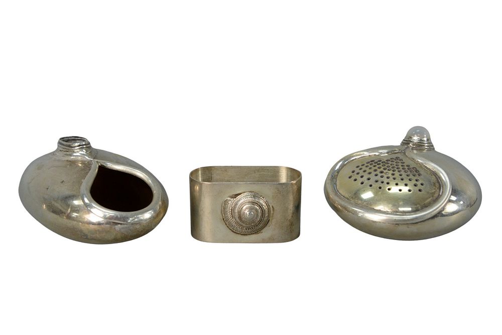 Appraisal: Three Piece Jocelyn Burton Sterling Silver to include salt pepper