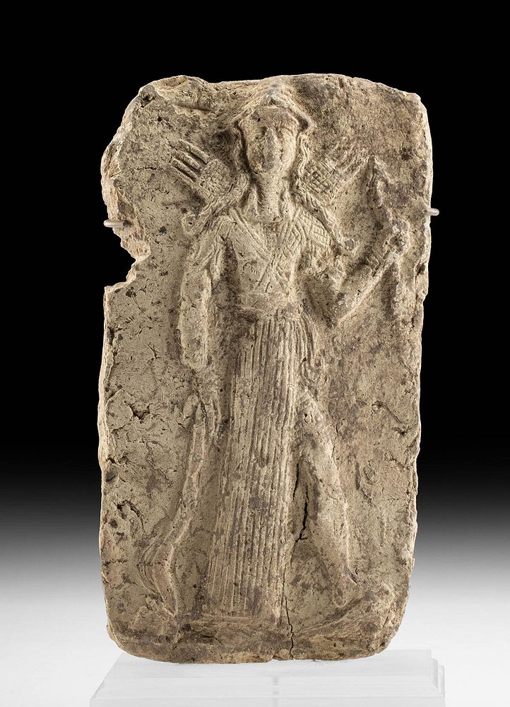 Appraisal: Old Babylonian Terracotta Plaque w Goddess Ashtoreth First Time At