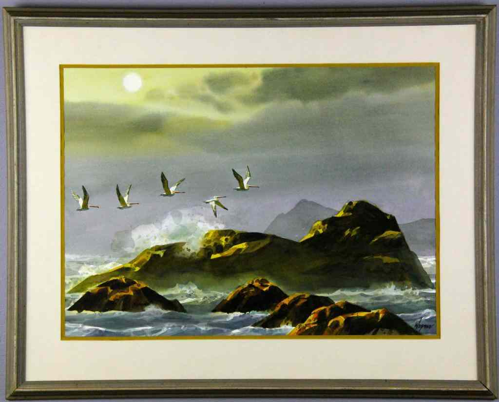 Appraisal: Helmut Wegner - Watercolor on PaperTitled ''Heading North'' depicting California