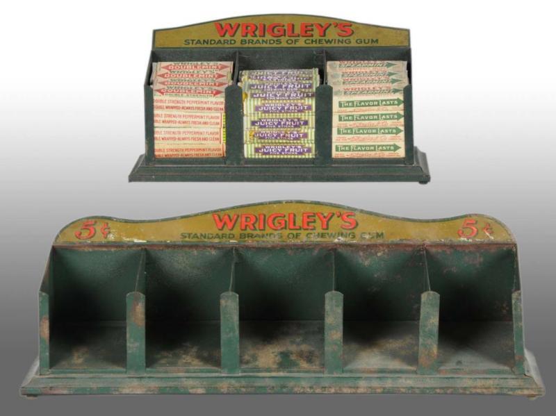 Appraisal: Lot of Tin Wrigley's Displays Description The smaller display comes