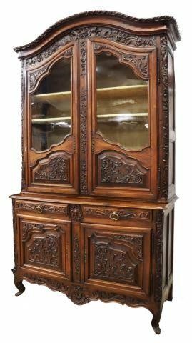 Appraisal: French Provincial Louis XV style walnut cabinet late th c