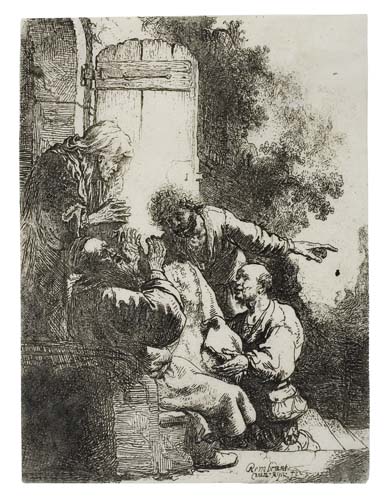 Appraisal: REMBRANDT VAN RIJN Joseph's Coat Brought to Jacob Etching circa