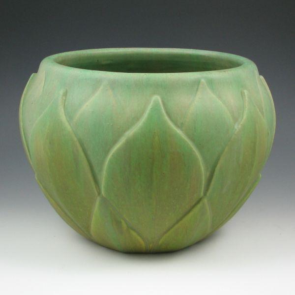 Appraisal: Roseville Early Velmoss - jardiniere in Arts Crafts matte green