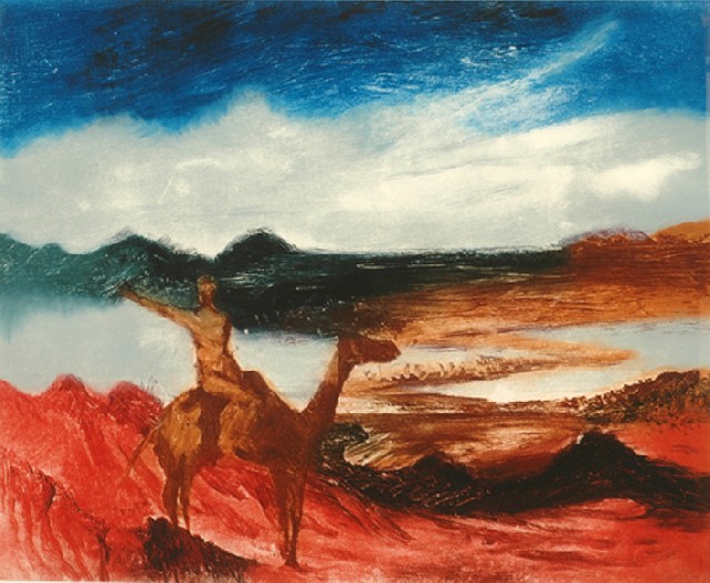 Appraisal: Sidney Nolan - Bourke and Camel etching signed 'Nolan' lower