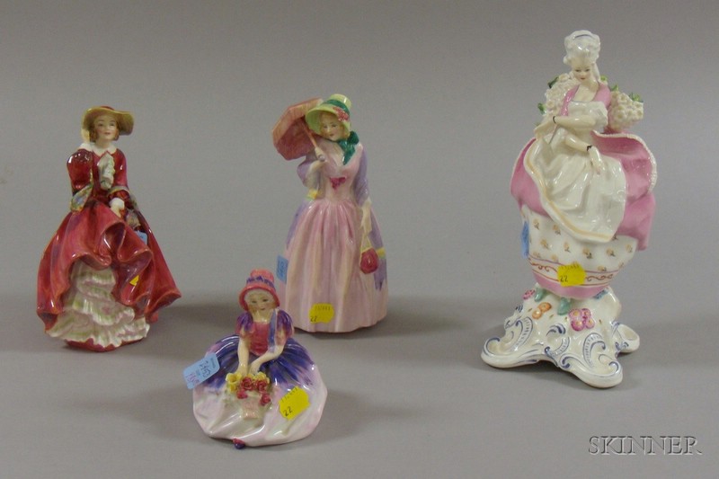 Appraisal: Three Royal Doulton and a Royal Worcester Figurals Monica Miss