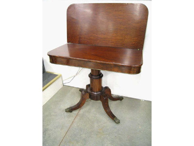 Appraisal: Fine Philadelphia Style Rosewood Mahogany Game Table superb pedestal base