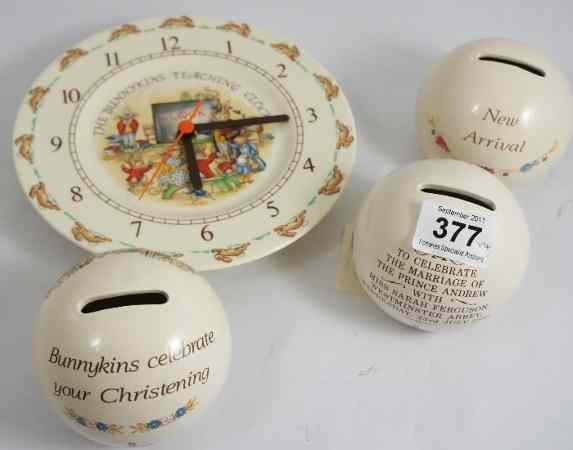 Appraisal: Royal Doulton Bunnykins Moneyballs x including Christening Marriage of Sarah