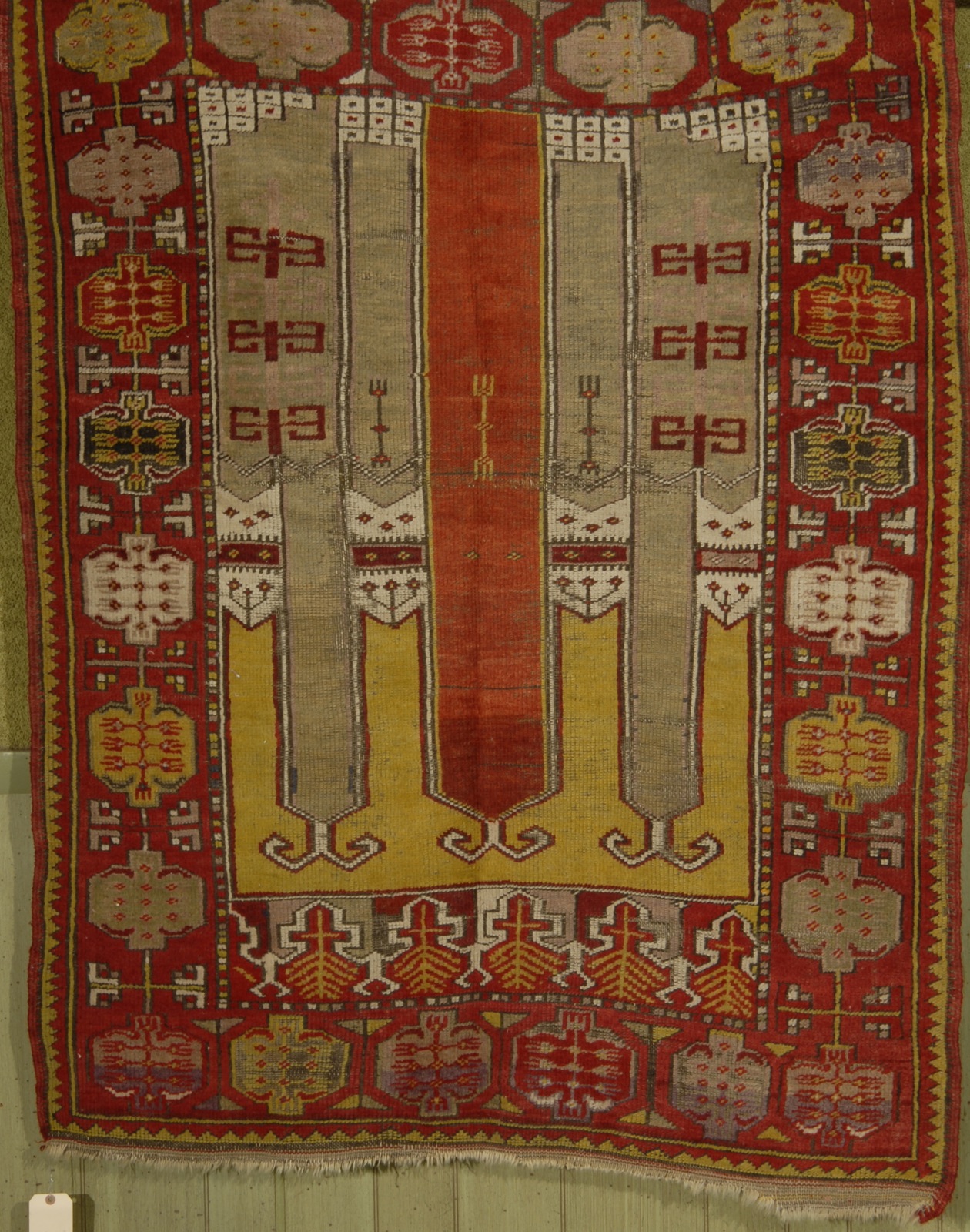 Appraisal: ORIENTAL RUG TURKISH PRAYER ' x ' In yellow red