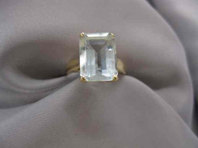 Appraisal: Aquamarine Ring fine emerald cut gem weighing carats in k