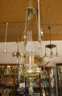 Appraisal: Brass Converted Kerosene Single Light Fixture H x W