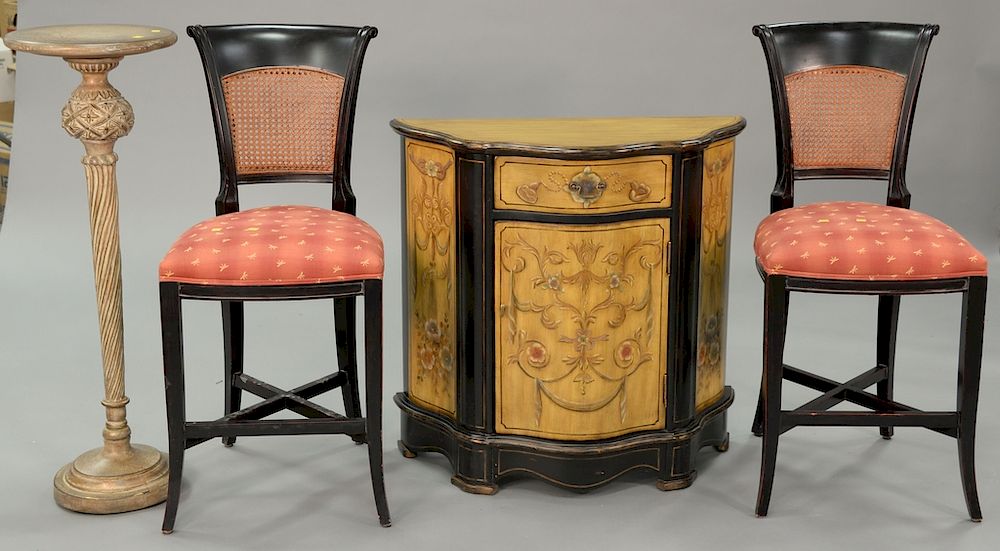 Appraisal: Four piece ot to include a pair of tall chairs