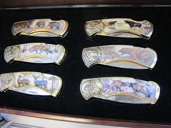 Appraisal: BOXED SET OF SIX FRANKLIN MINT COLLECTORS KNIVES