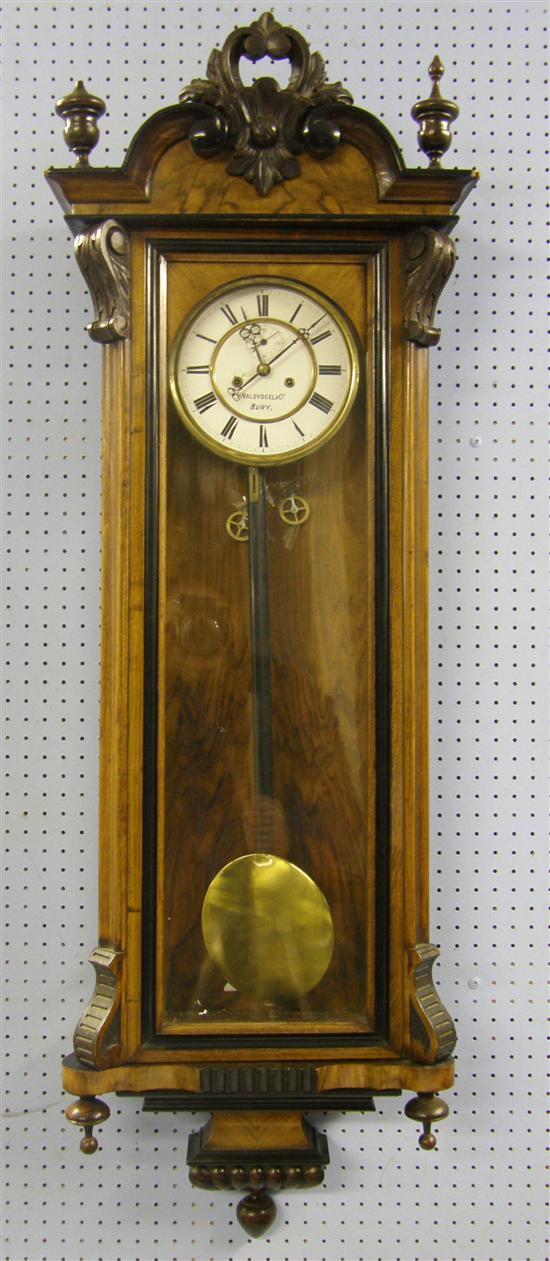 Appraisal: Vienna style Victorian wall clock by Waldvocel Co Bury the