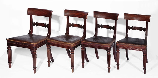 Appraisal: A set of four William IV mahogany dining chairsin the