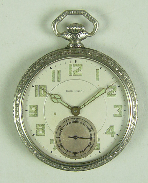 Appraisal: Burlington Pocket Watch Burlington Watch Co Chicago jewel railroad watch