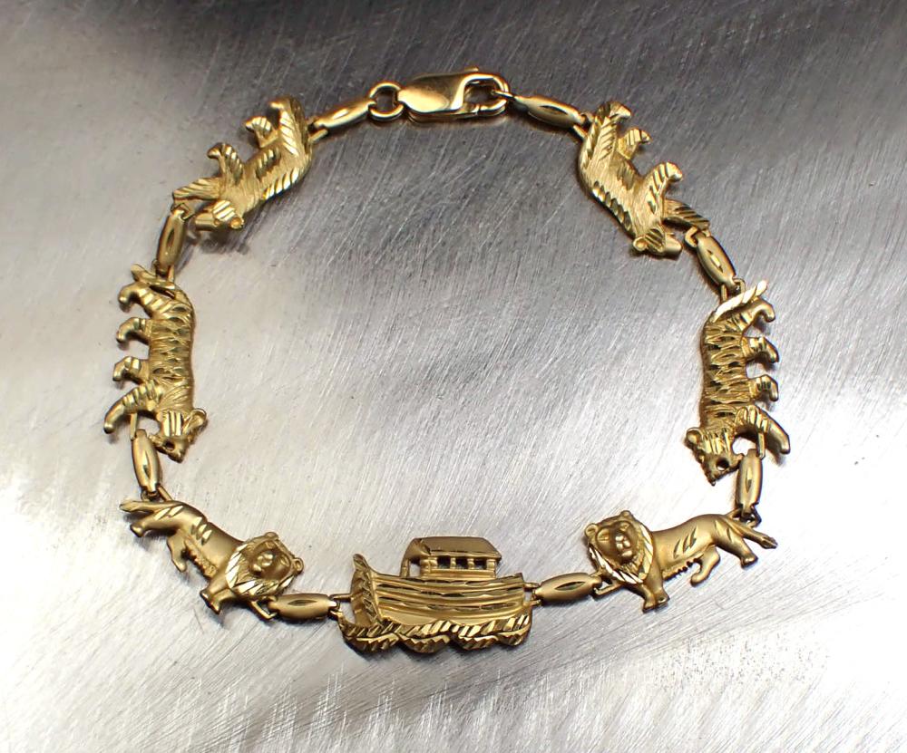 Appraisal: FOURTEEN KARAT GOLD NOAH'S ARK LINK BRACELET The - k