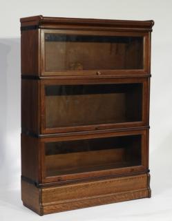 Appraisal: Early C American Oak Veneer Barrister Book Case UNITED STATES