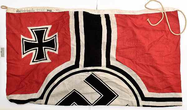 Appraisal: German WWII Kriegsmarine Flag German WWII battle flag measures x