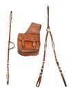 Appraisal: SADDLERY LOT - Three piece leather saddlery lot consisting of