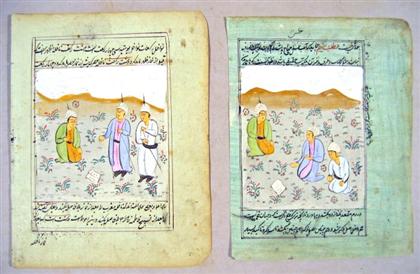 Appraisal: pieces Persian Miniatures - th th-Century leaves early th-Century painted