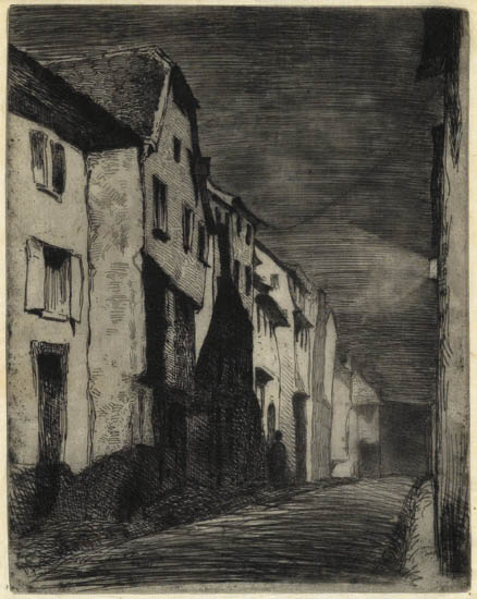 Appraisal: JAMES A M WHISTLER Street at Saverne Etching printed in