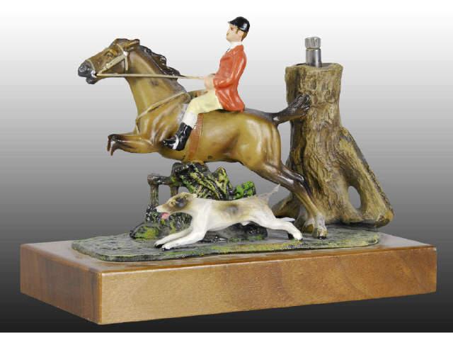 Appraisal: Fox Hunt with Dog Match Striker and Cigar Lighter Description