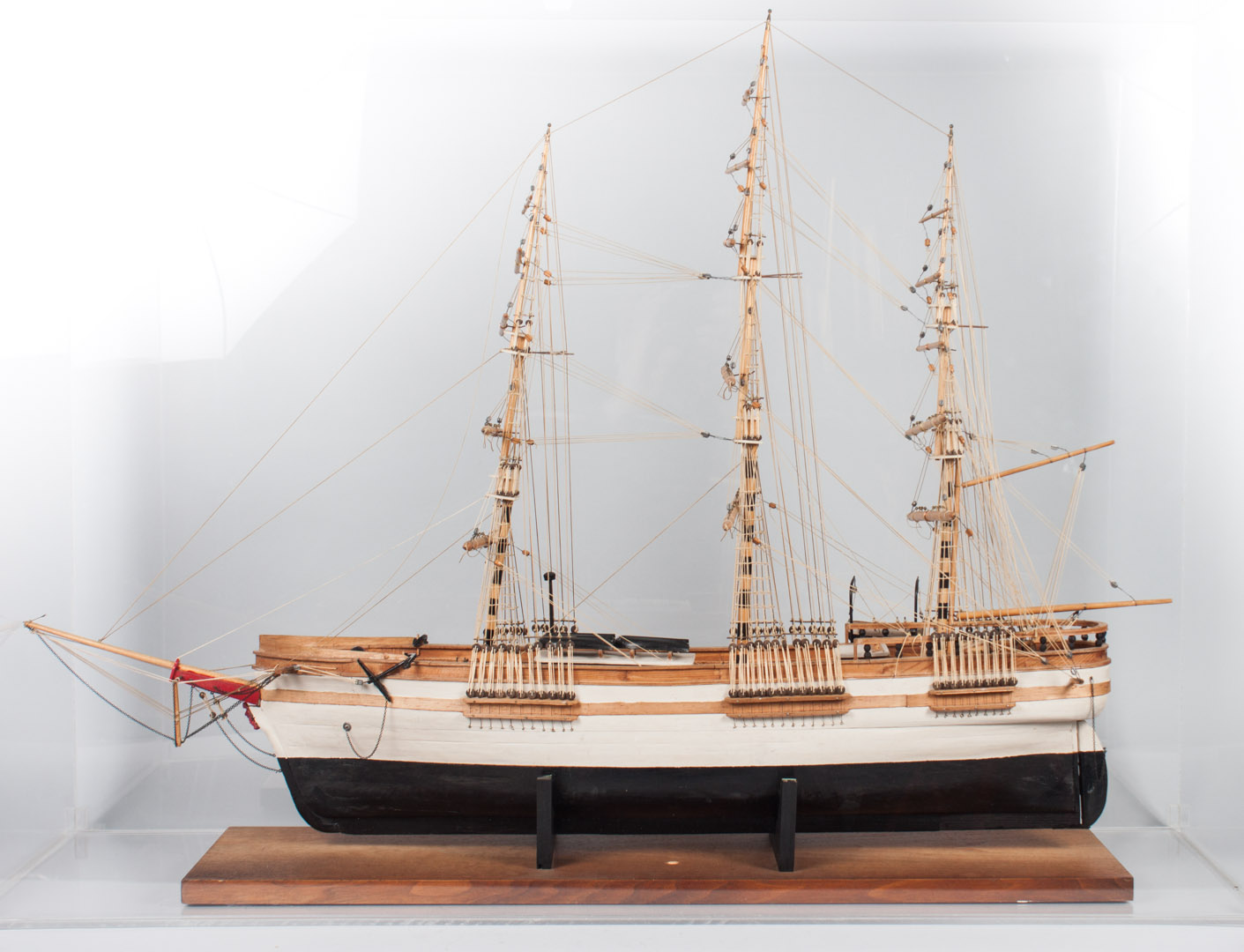 Appraisal: Wood ship model detailed painted wood th century clipper ship