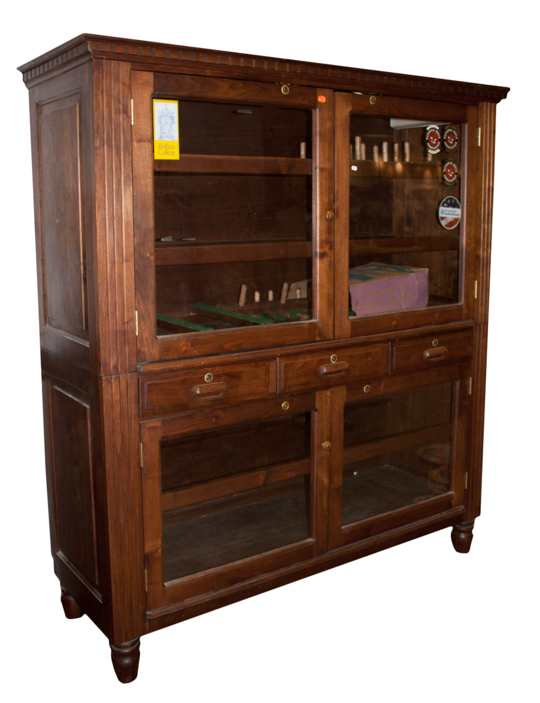 Appraisal: Gun Accessory Storage Walnut Cabinet Walnut cabinet having been used