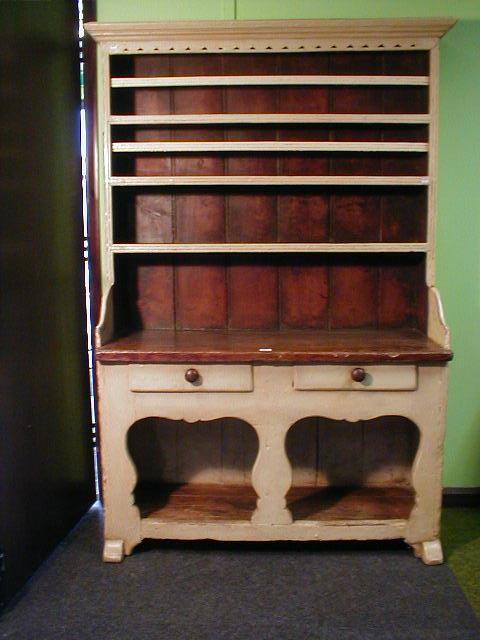 Appraisal: An early th century Irish farmhouse dresser with cream plated