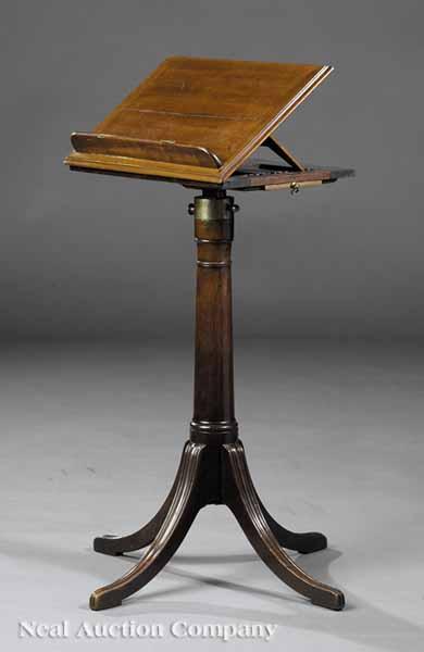 Appraisal: A George III Mahogany Music Stand early th c adjustable