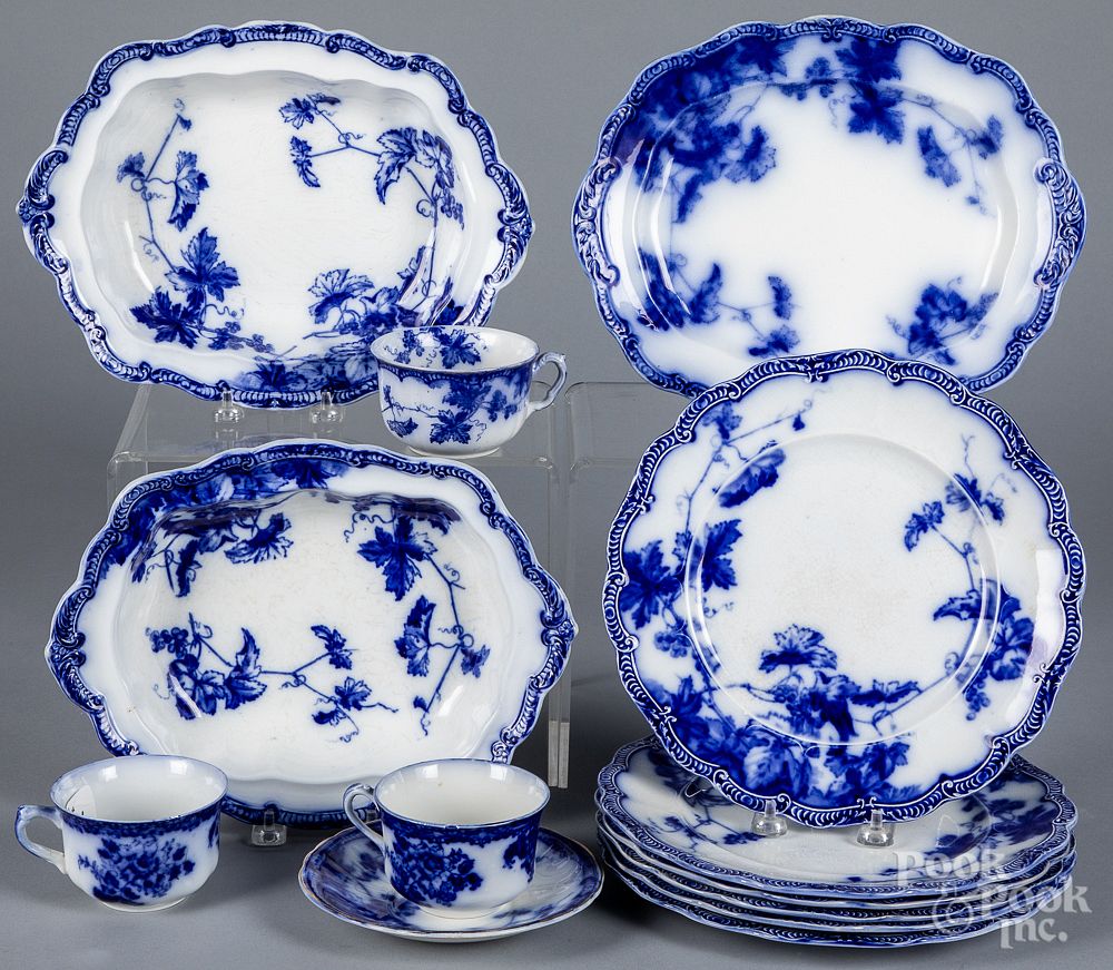 Appraisal: Flow blue Lonsdale pattern porcelain Flow blue Lonsdale pattern porcelain