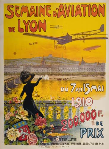 Appraisal: CHARLES TICHON DATES UNKNOWN SEMAINE D'AVIATION DE LYON x inches