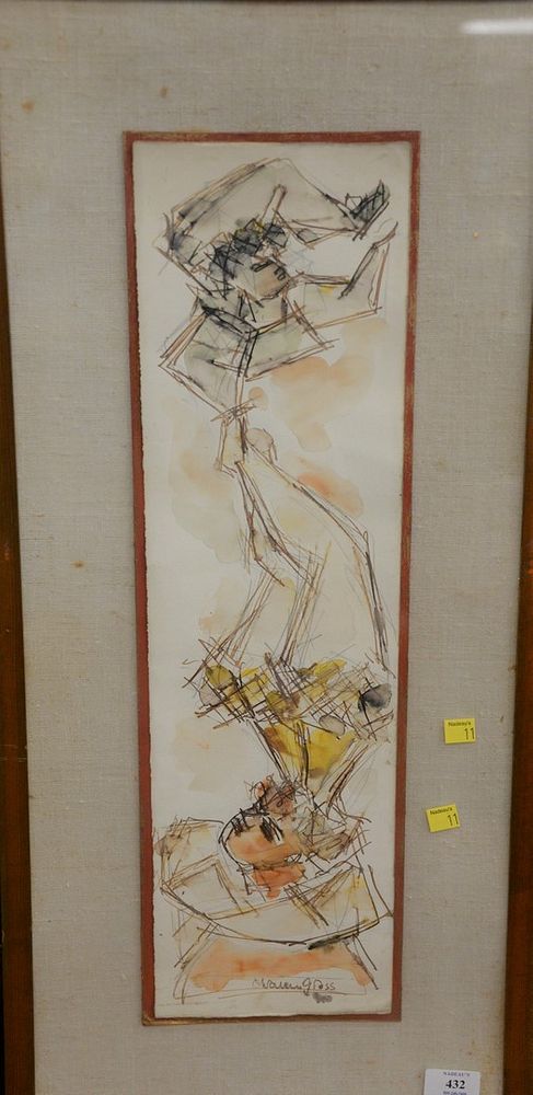 Appraisal: Chaim Gross - watercolor two figures signed lower right Chaim