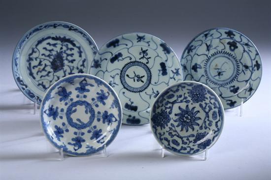 Appraisal: TEN CHINESE BLUE AND WHITE PORCELAIN PLATES th century Of