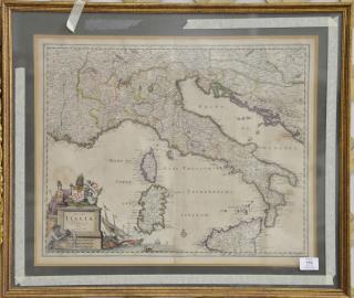 Appraisal: Totius Italia Tabula per Joannem de Ram hand colored map