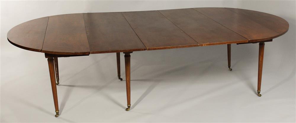 Appraisal: FRENCH DIRECTOIRE STYLE EXPANDING DINING TABLE WITH DROP LEAVES having