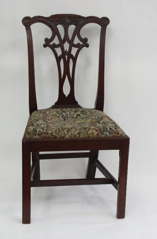 Appraisal: A George III style dining chair the pierced splat above