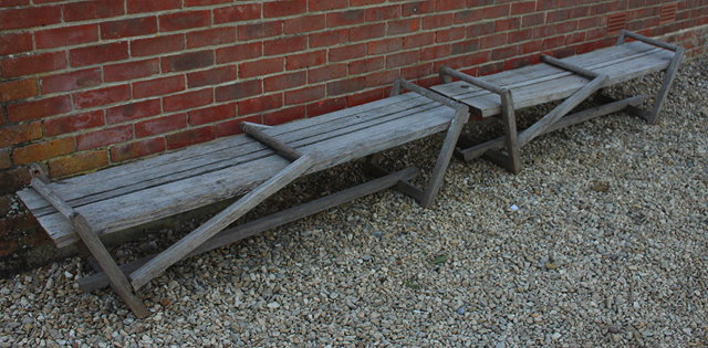 Appraisal: A PAIR OF LARCH BENCHES designed by Stephen Down cm