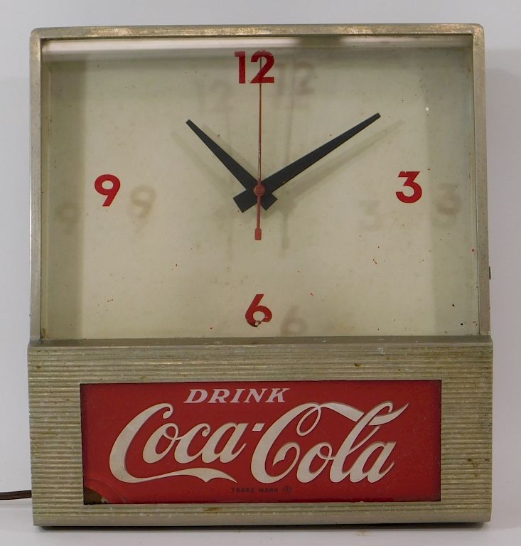 Appraisal: Synchron Art Deco Coca-Cola Advertising Clock United States th Century