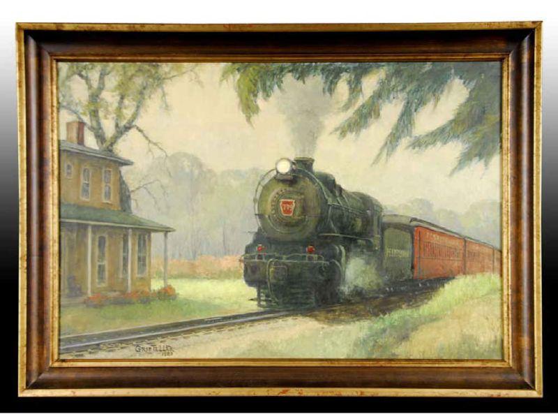 Appraisal: Grif Teller Pennsylvania Railroad Train Painting Description ' x ''