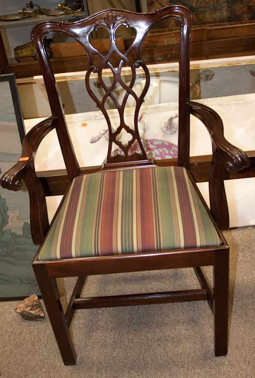 Appraisal: Federal style mahogany slip seat armchair Estimate - No condition