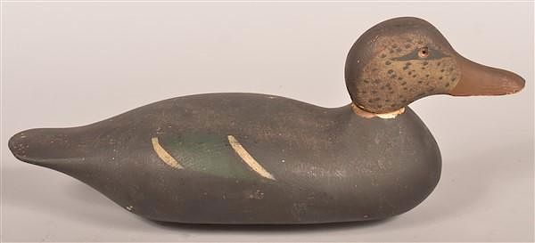 Appraisal: Vintage Black Duck Working Decoy Vintage Black Duck Working Decoy