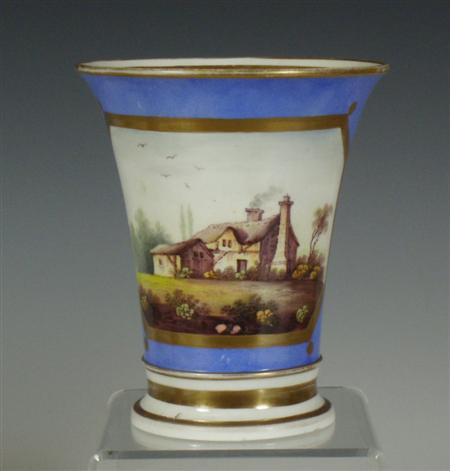 Appraisal: A th century English porcelain spill vase of cylindrical form